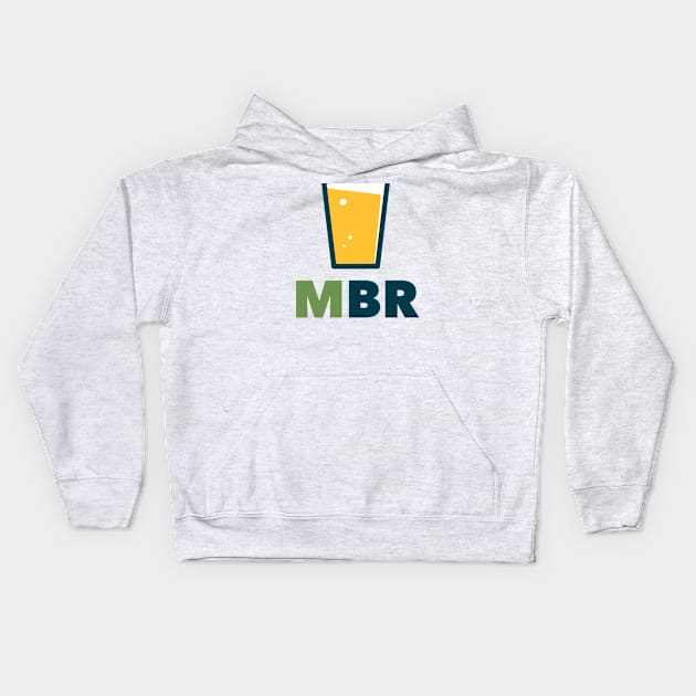 Milwaukee Beer Review glass logo Kids Hoodie by mkebeerreview